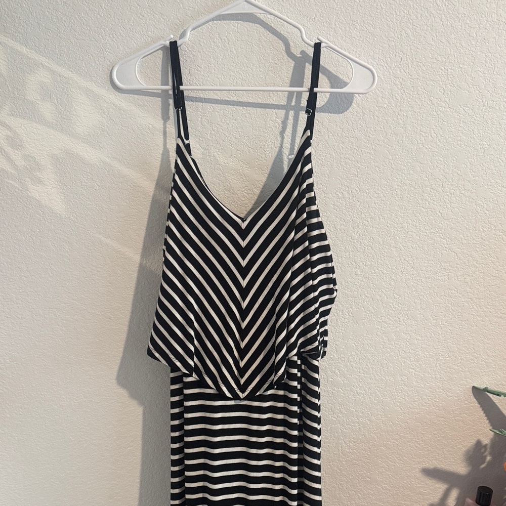 Black and White Striped Dress